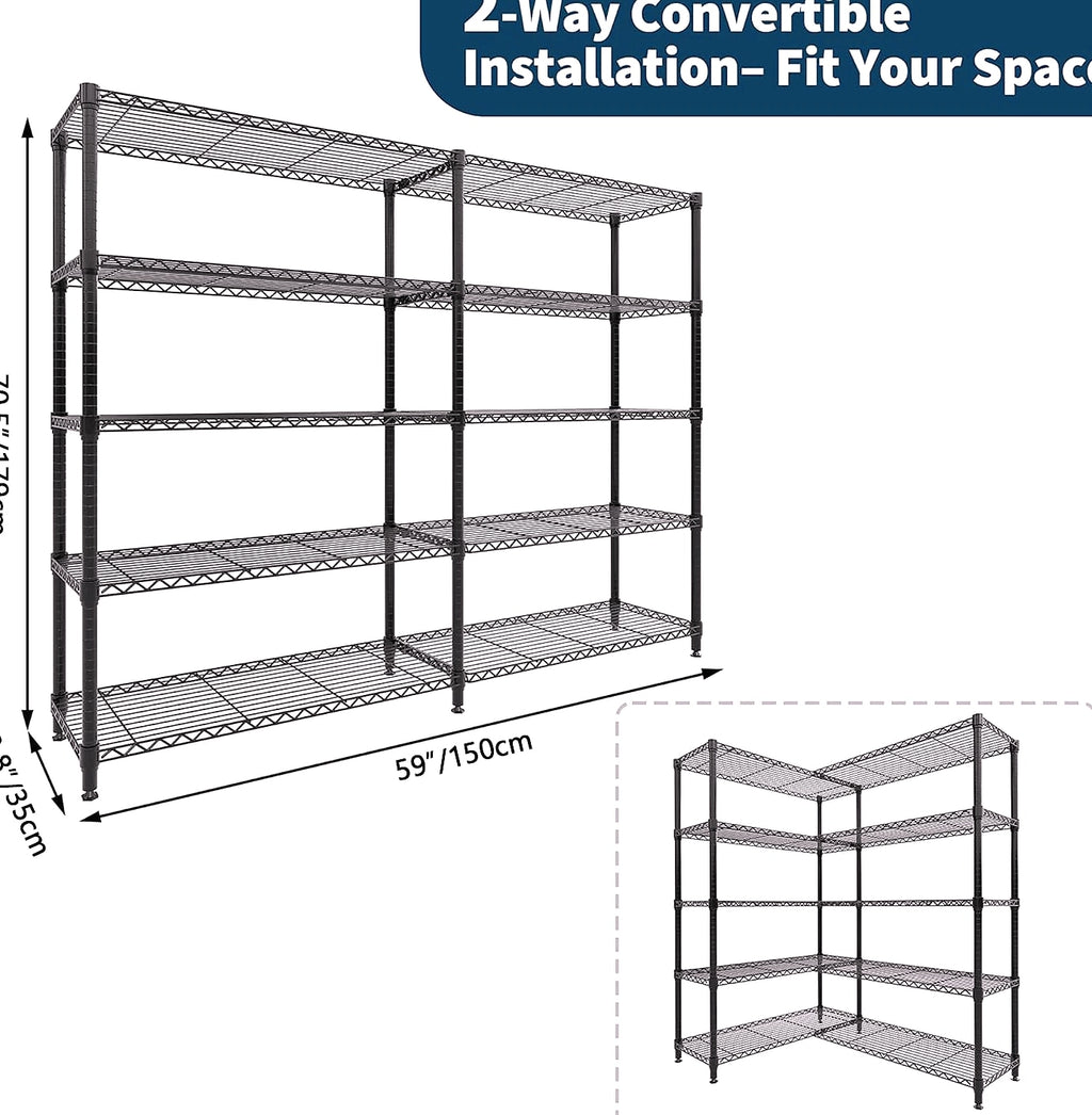 TWISTER.CK Heavy Duty Metal Shelving Unit 4/5 Tier