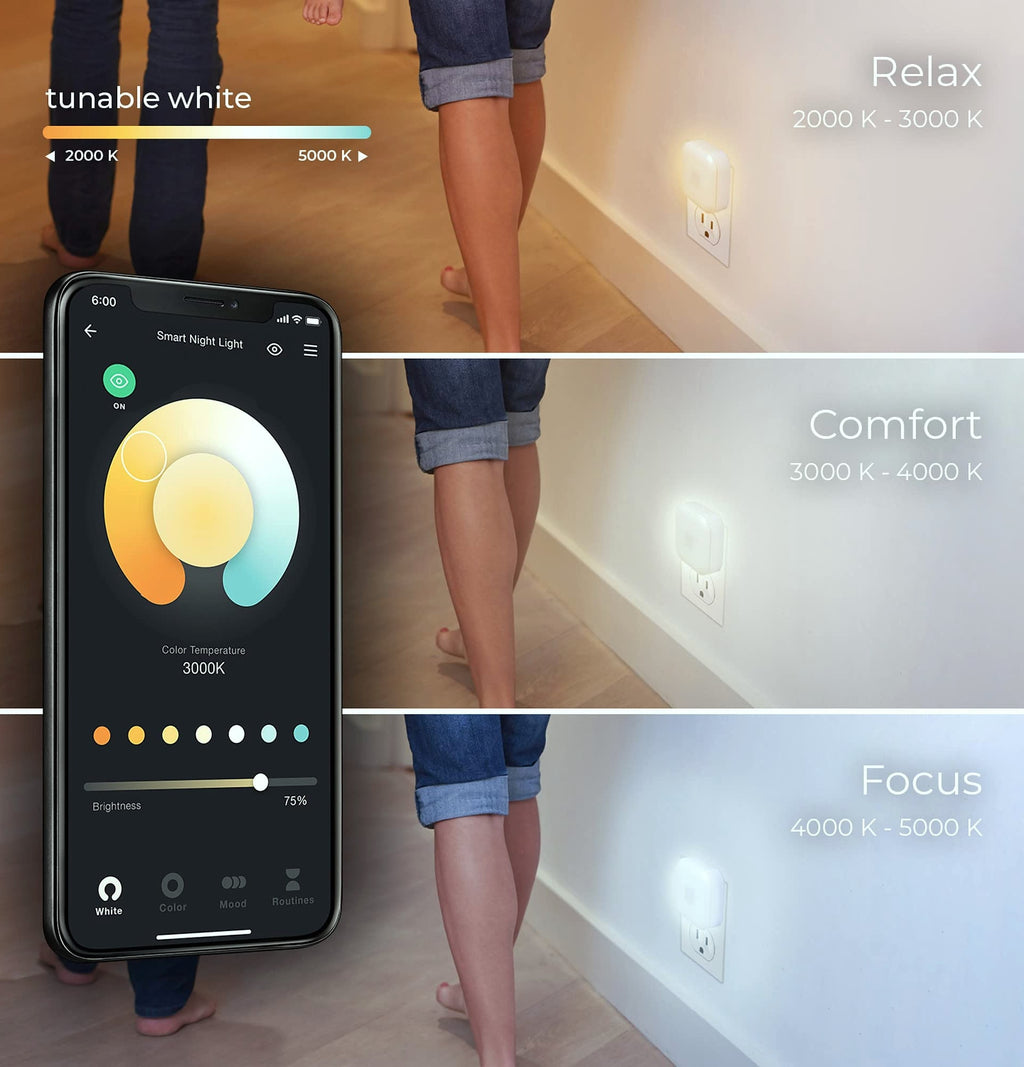Globe Electric Wi-Fi Smart Night Light Motion Detection RGB