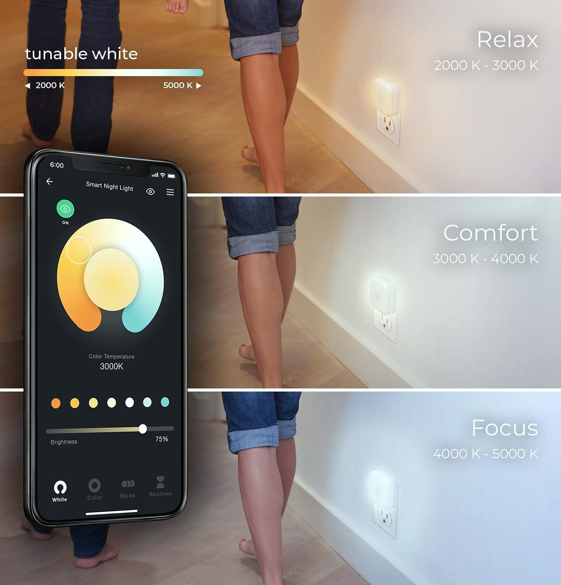 Globe Electric Wi-Fi Smart Night Light Motion Detection RGB