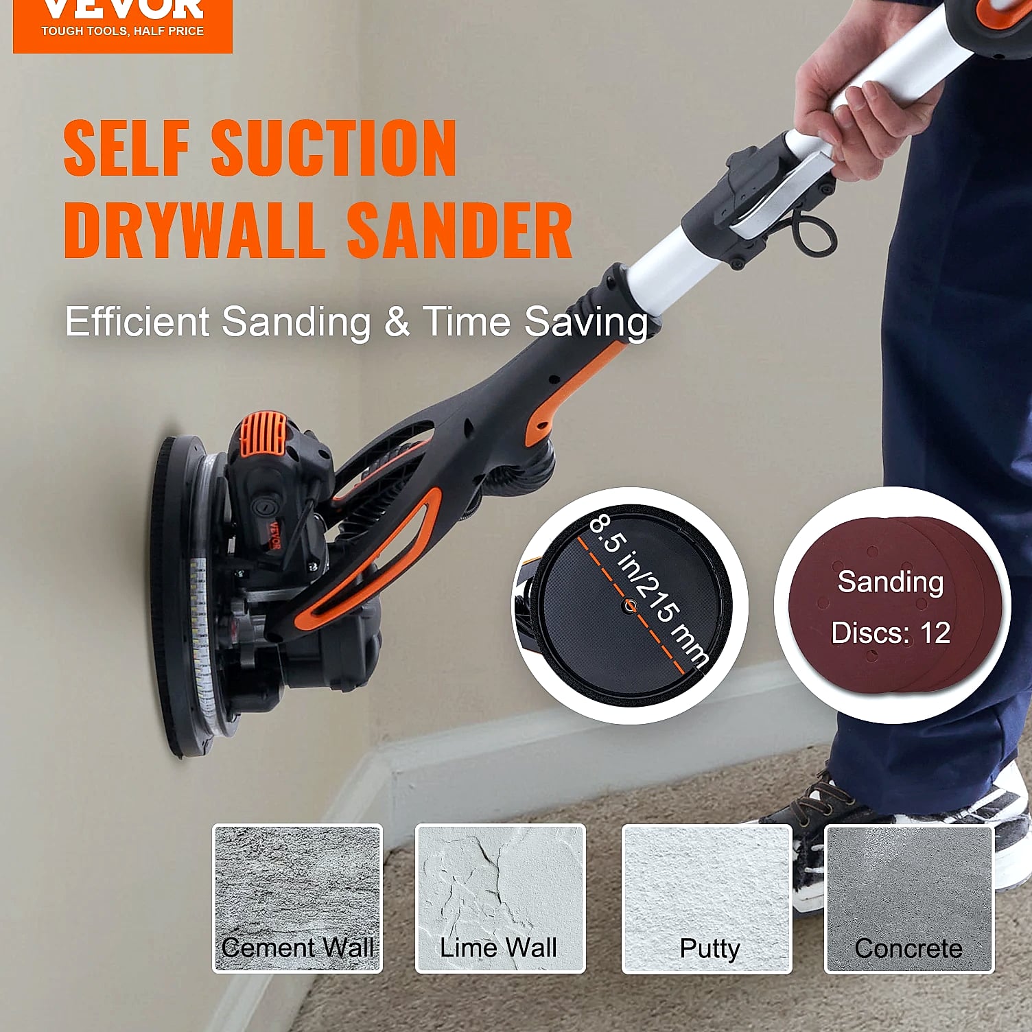 SucceBuy 900W Drywall Sander with Variable Speed Motor