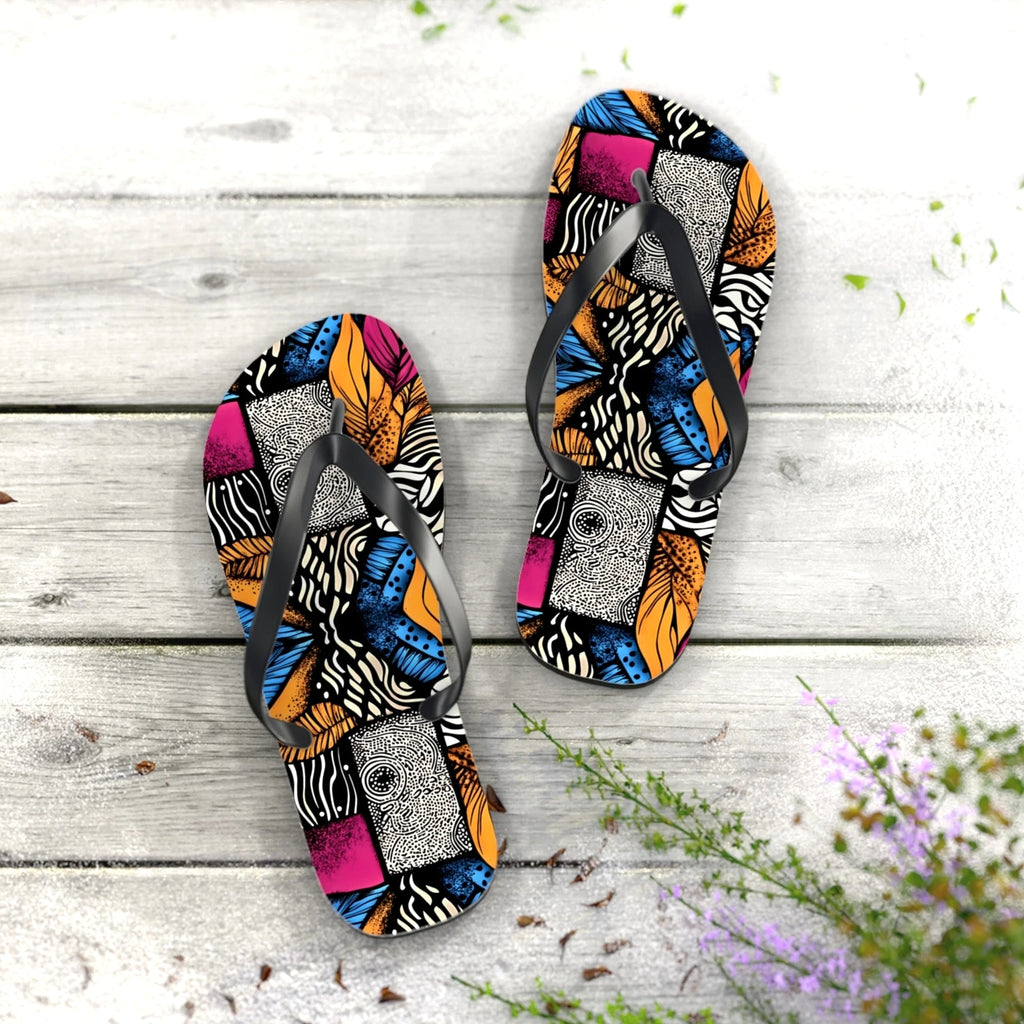 Floral and Feather Flip Flops | Summer Footwear Beach Sandals Poolside Comfort