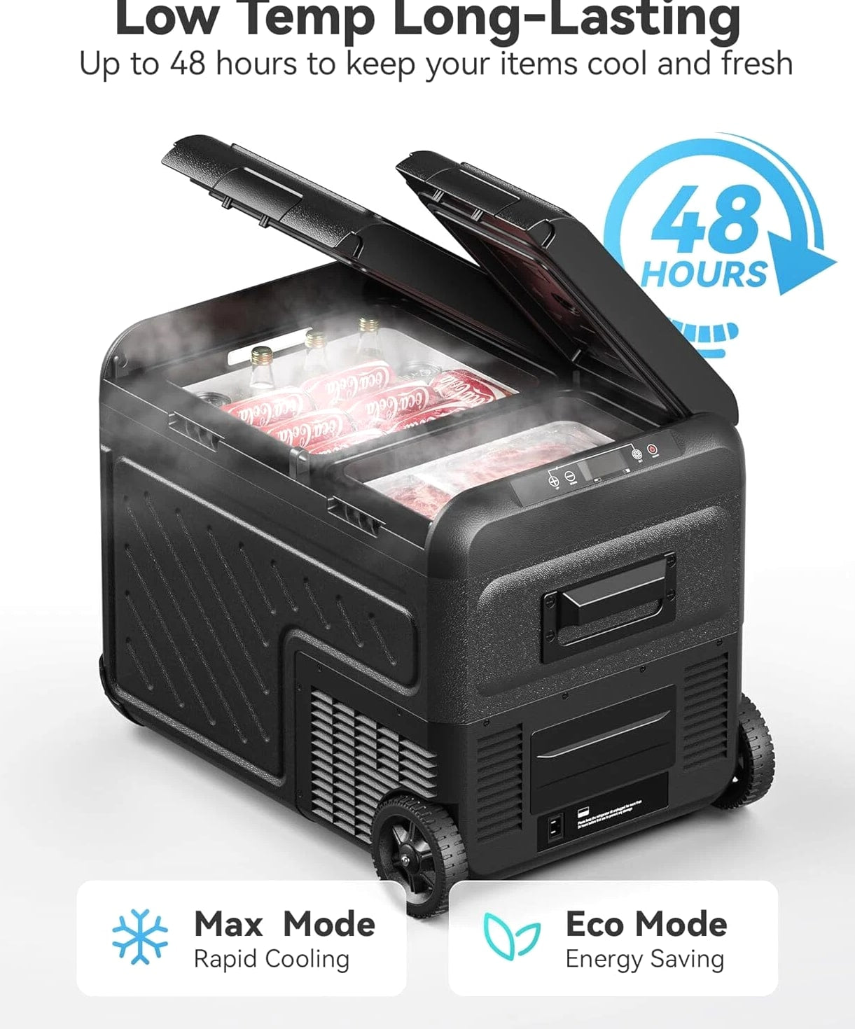 12 Volt Car Refrigerator Portable Freezer 39/48/58Qt Truck RV Fridge APP Control
