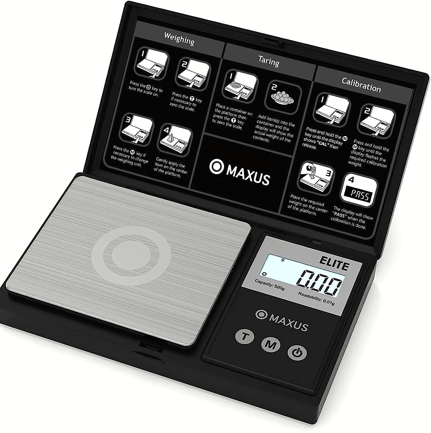 MAXUS Digital Pocket Gram Scale 500g x 0.01g Precision