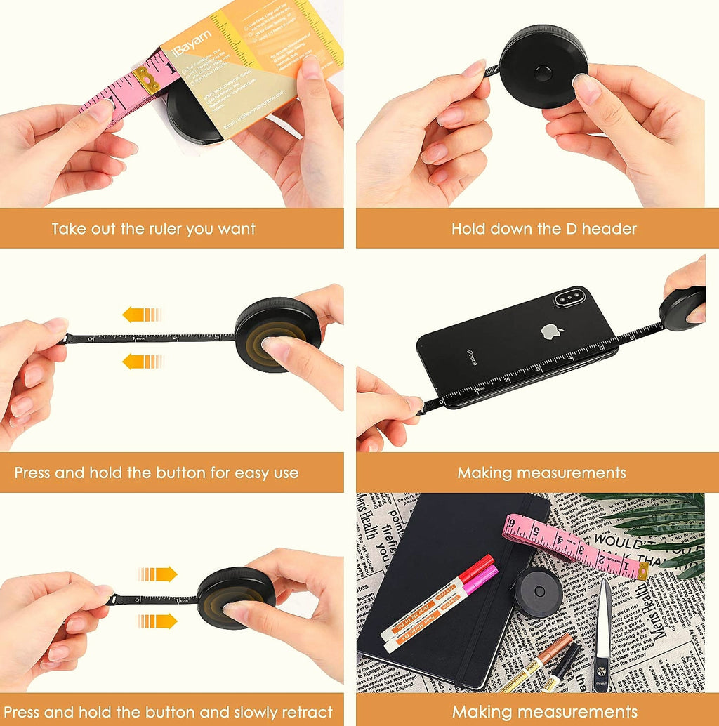 iBayam 2 Pack Tape Measure for Sewing and Body Measurements