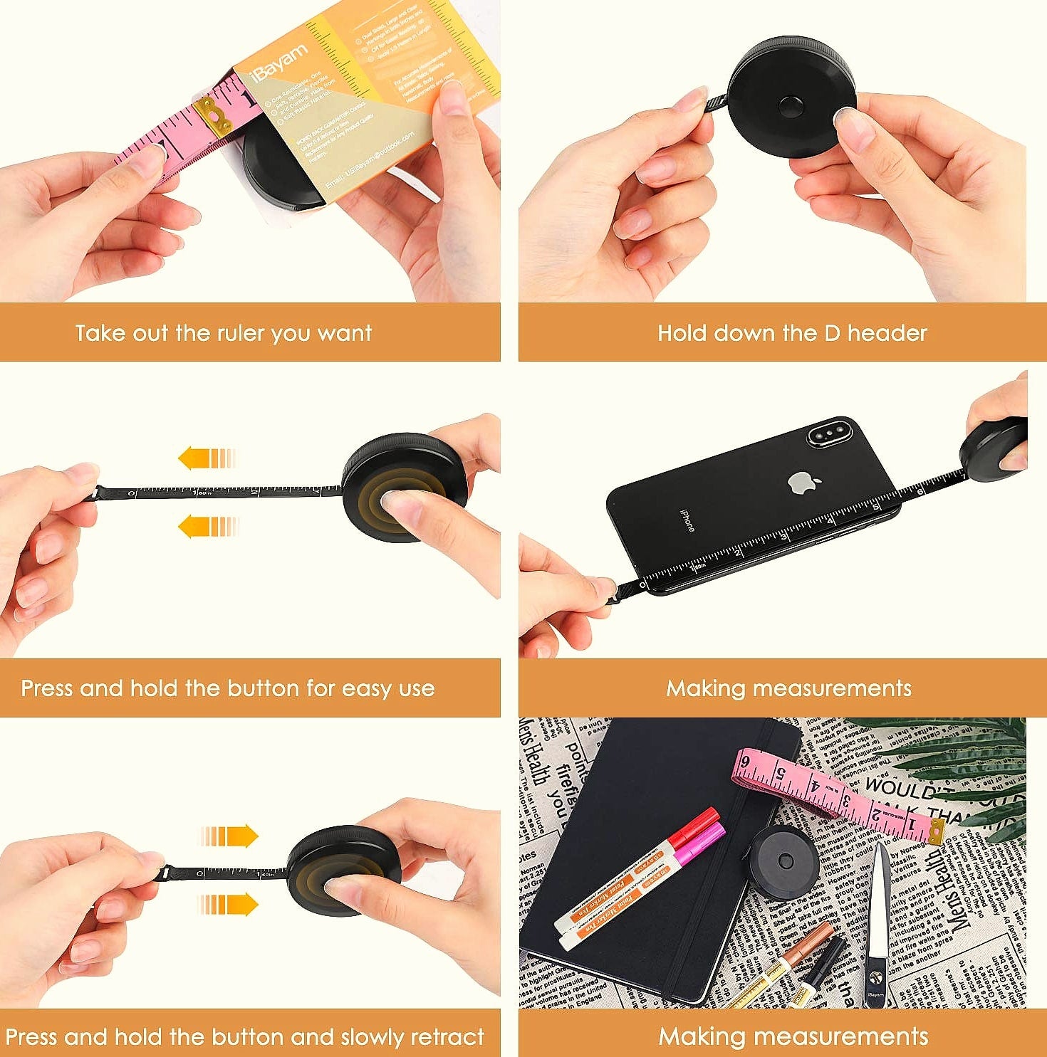 iBayam 2 Pack Tape Measure for Sewing and Body Measurements