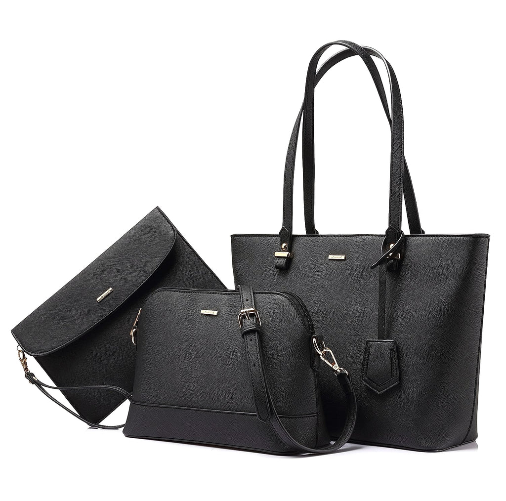 LOVEVOOK 3-Piece Handbag Set with Shoulder Bag, Satchel, and Hobo Purse