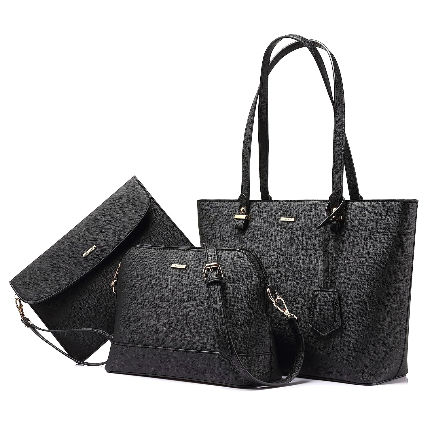 LOVEVOOK 3-Piece Handbag Set with Shoulder Bag, Satchel, and Hobo Purse