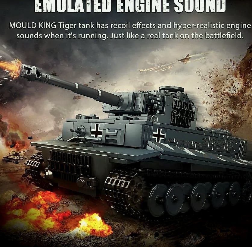 Mould King MOC Tiger Tank Building Blocks Military Vehicle Model