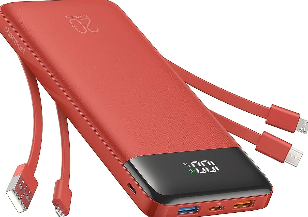 Charmast 20000mAh Portable Charger with Built-in Cables