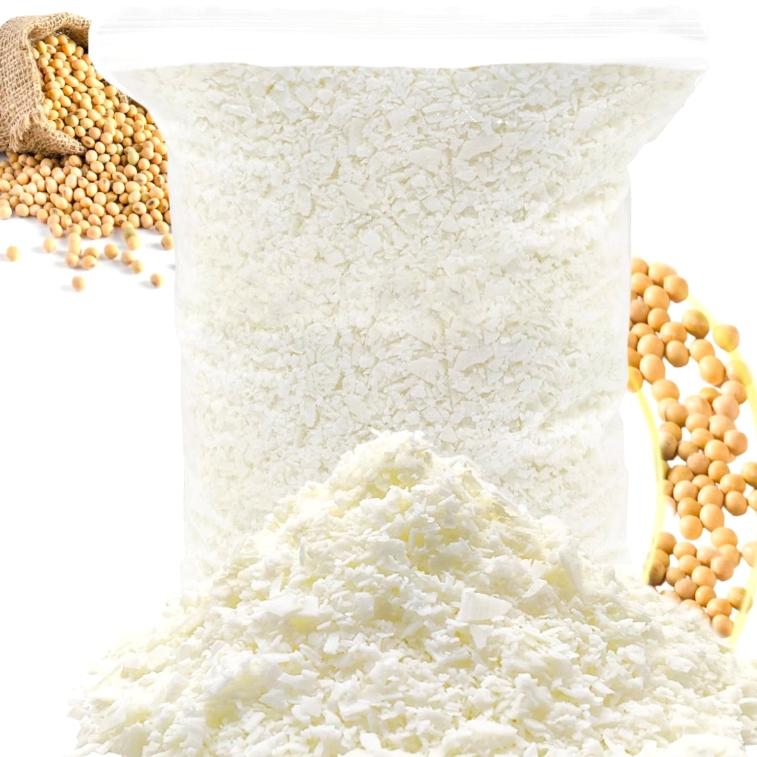 Nature Soy Wax Flakes - DIY Pure Candle Making Soy Wax, Soy Wax Bulk, DIY Soy Candle