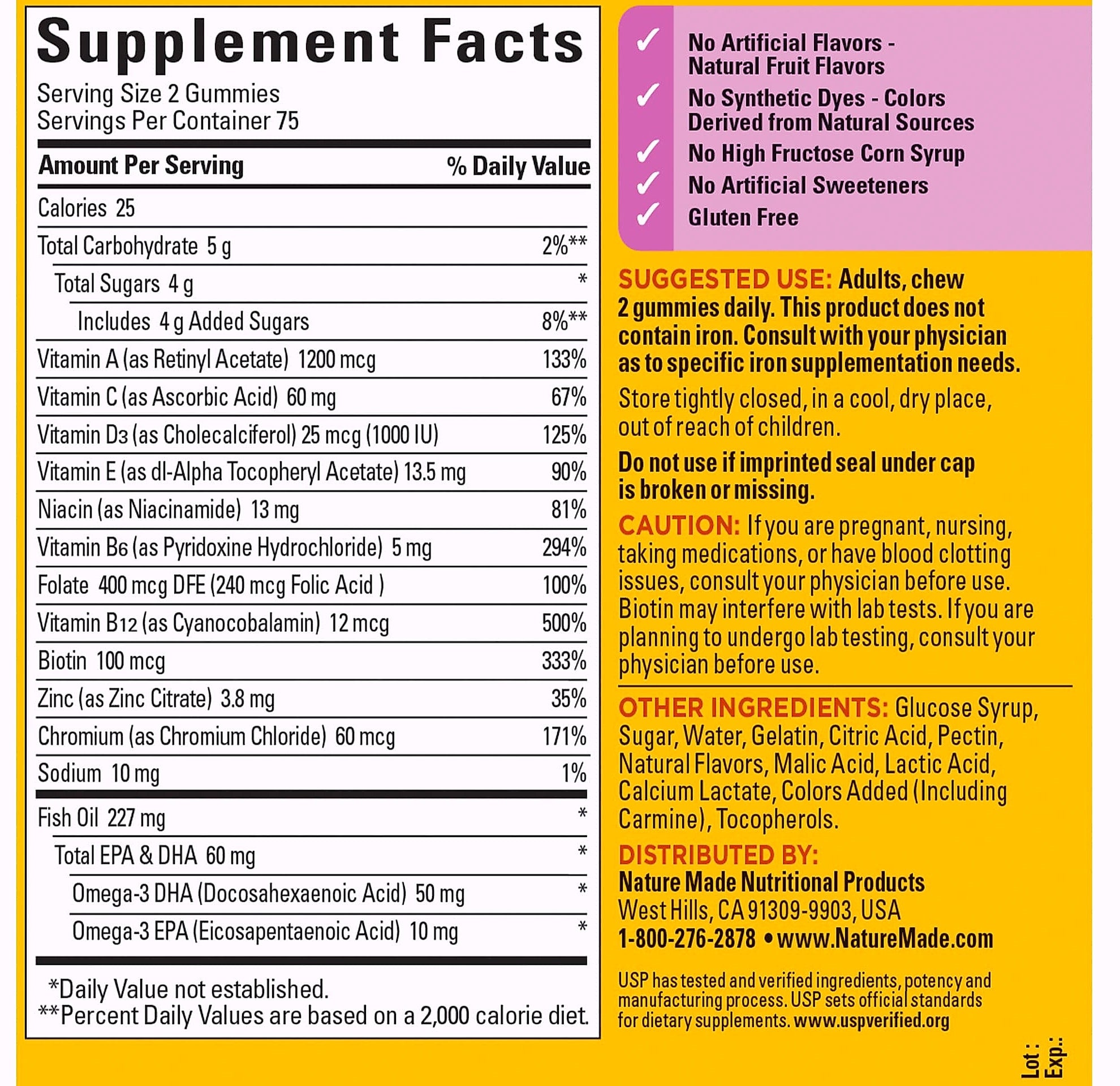 Nature Made Women's Multivitamin with Omega-3 Gummies, 150 Count