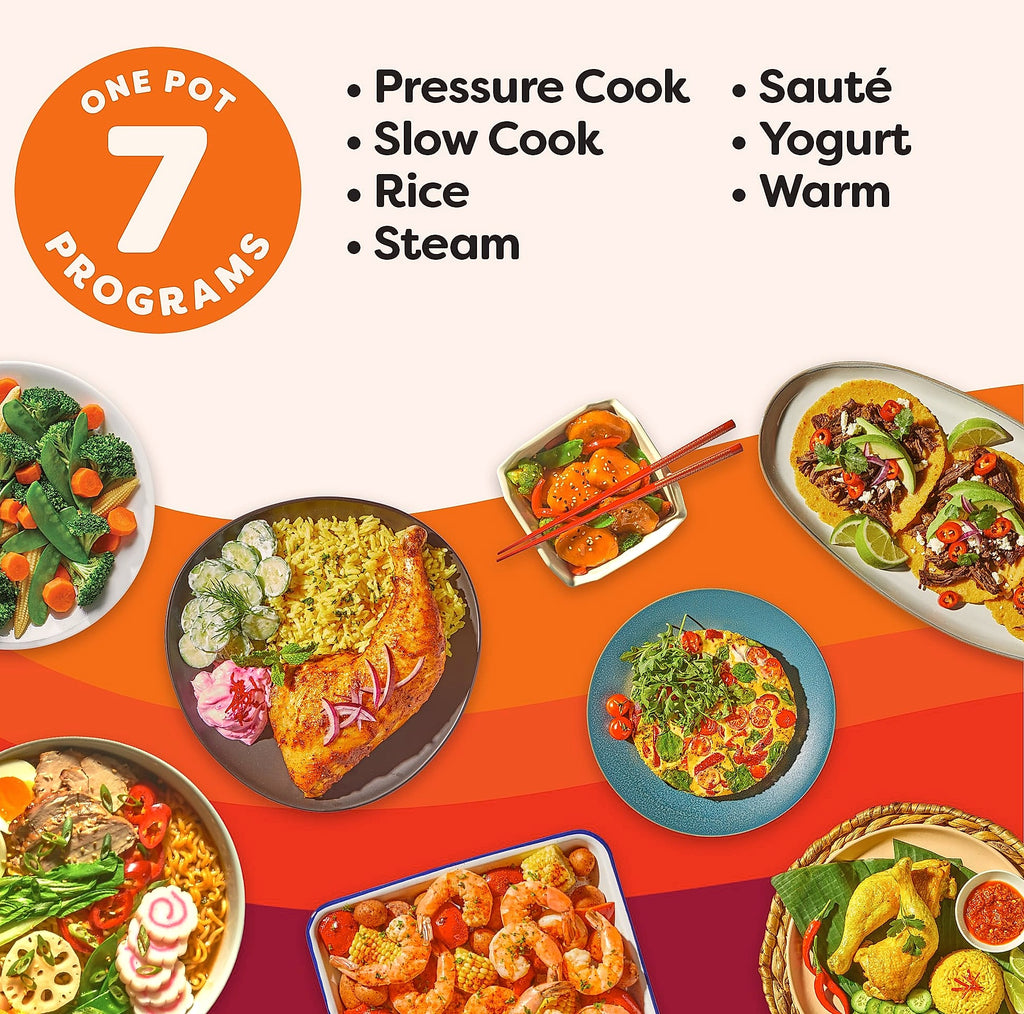 Instant Pot Duo 7-in-1 Electric Pressure Cooker, 6 Quart