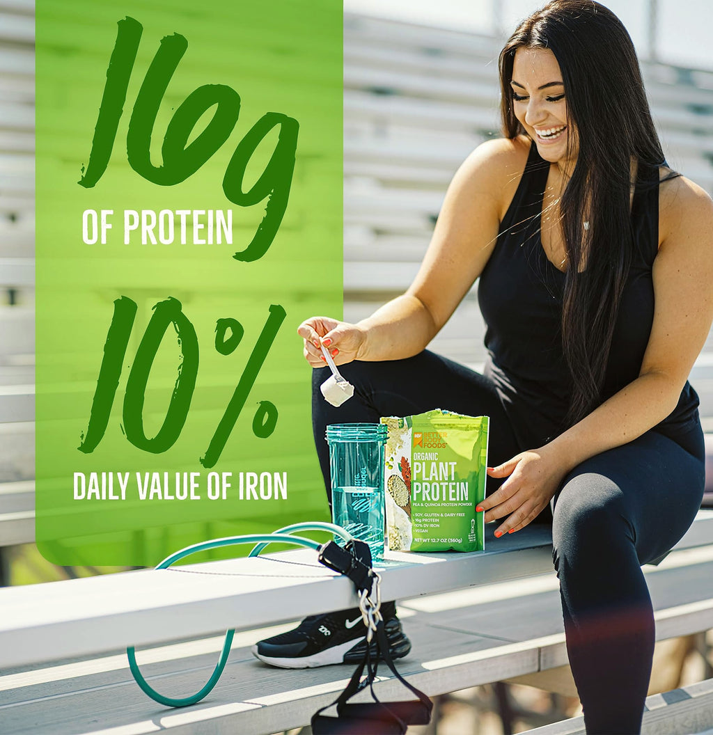 BetterBody Foods Organic Plant Protein Powder, 16g per Serving