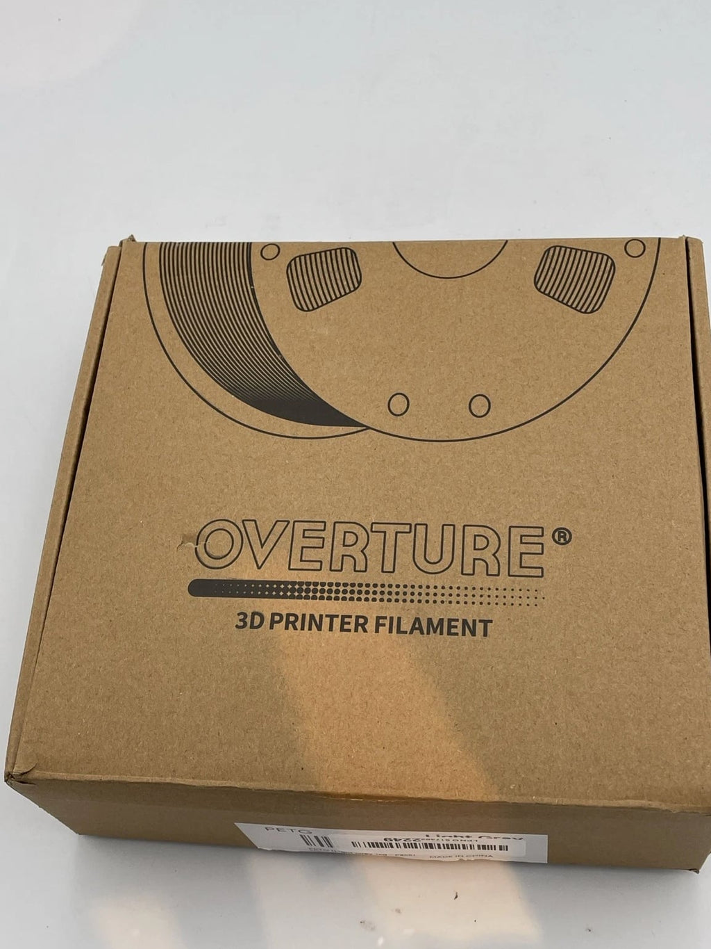 Overture PETG 3D Printer Filament - Grey 1.75mm/1kg Open Box