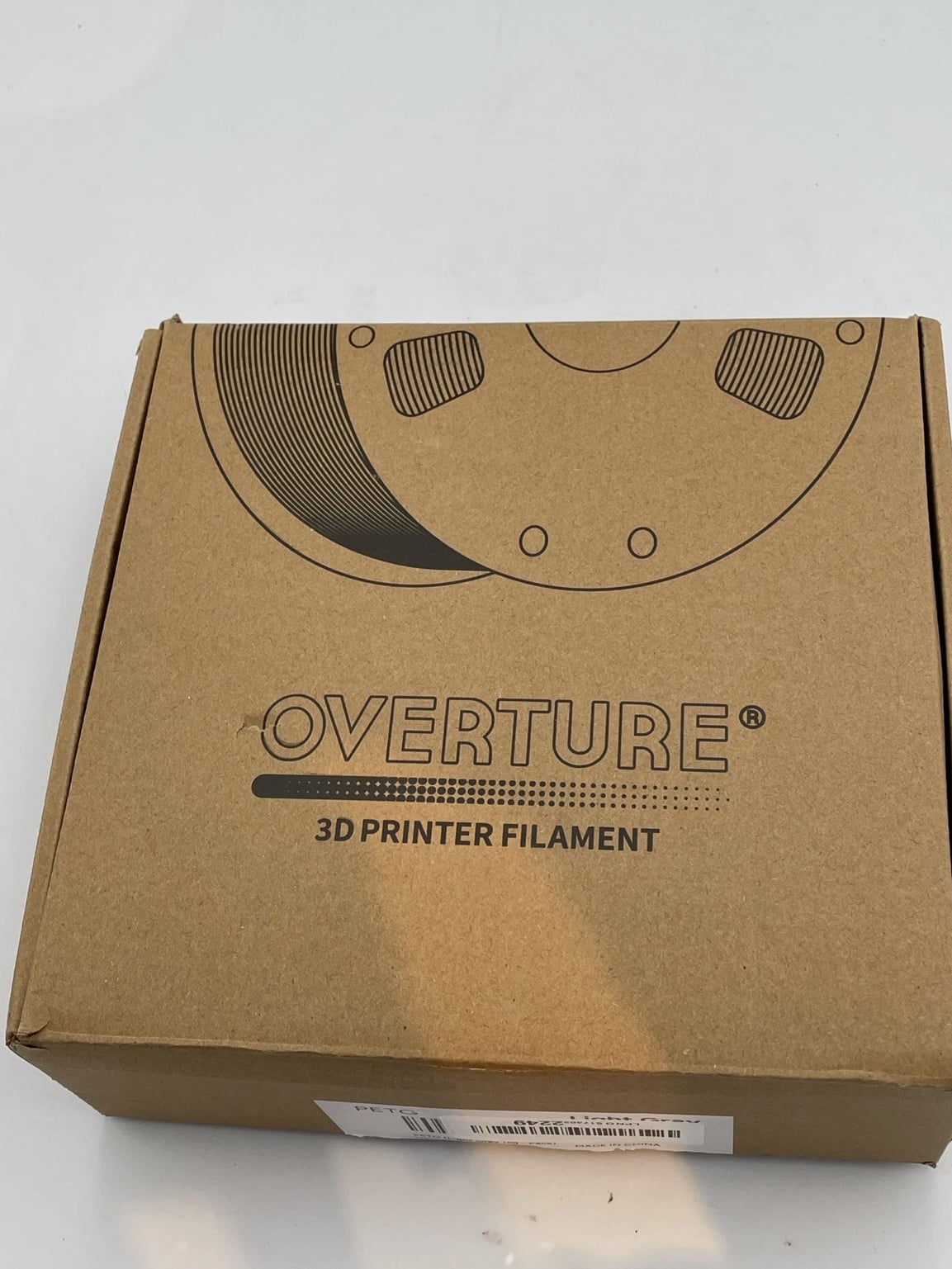 Overture PETG 3D Printer Filament - Grey 1.75mm/1kg Open Box