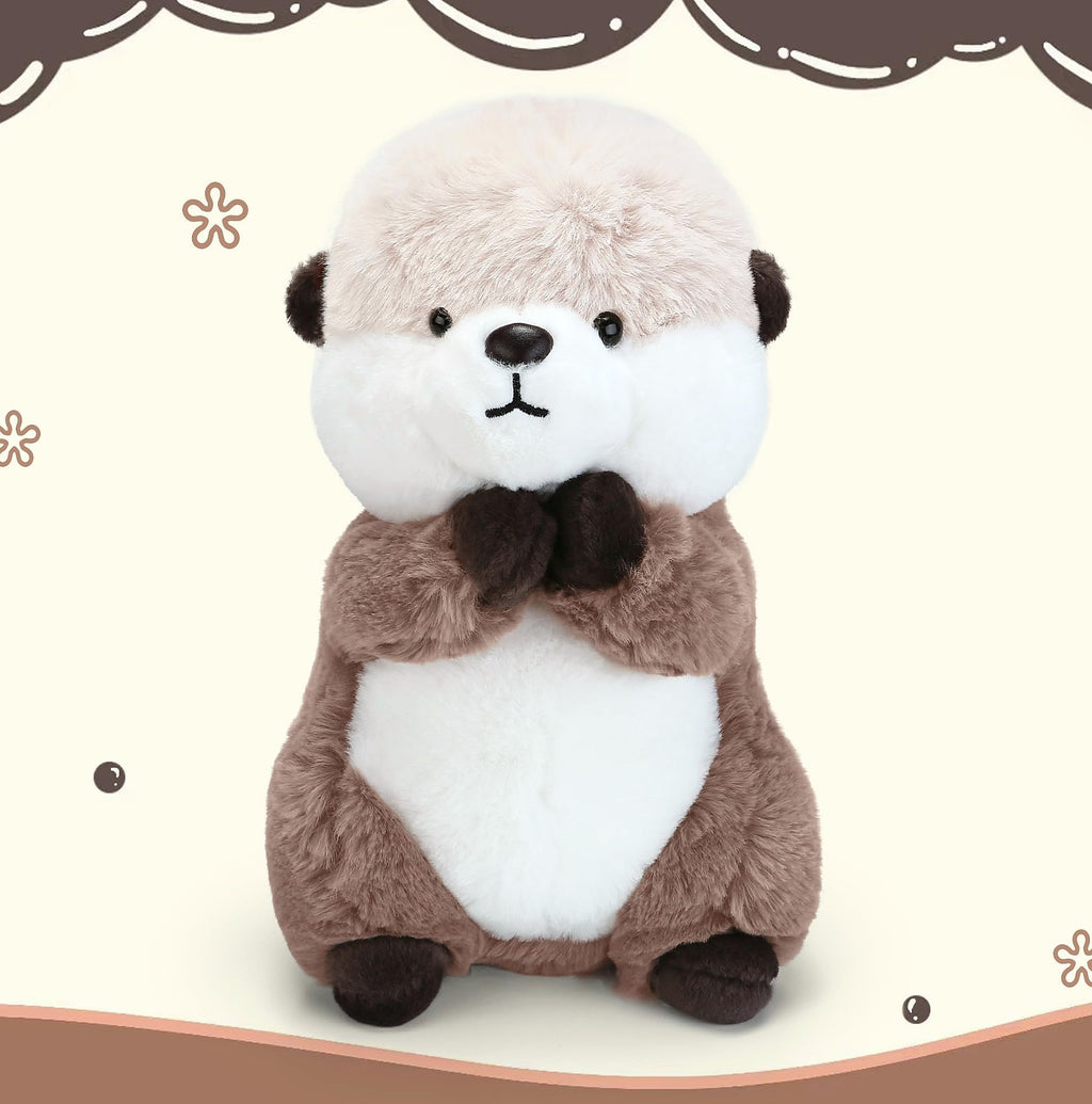 Riuhot Otter Plush Stuffed Animal Toy, 9.8 Inch Soft Cuddle Companion