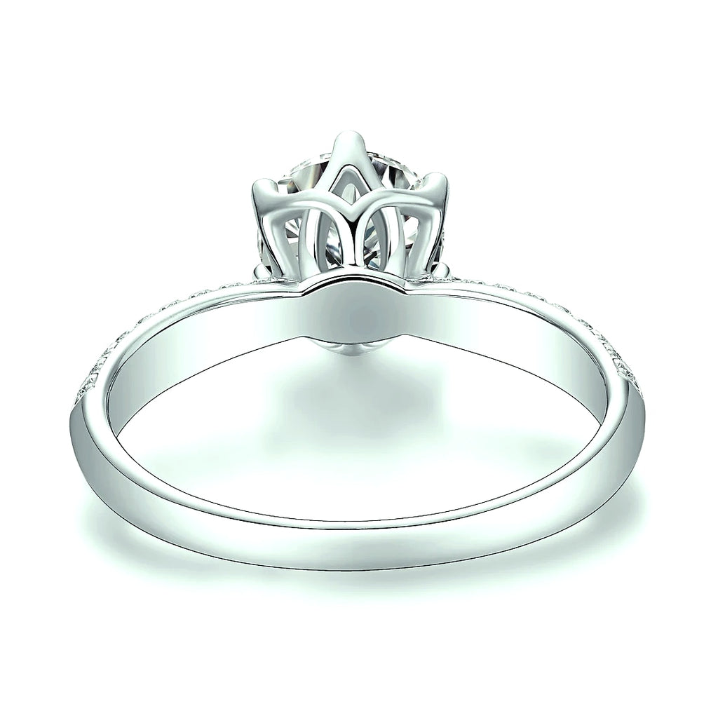 Moissanite Solitaire Ring 925 Sterling Silver 18K Gold