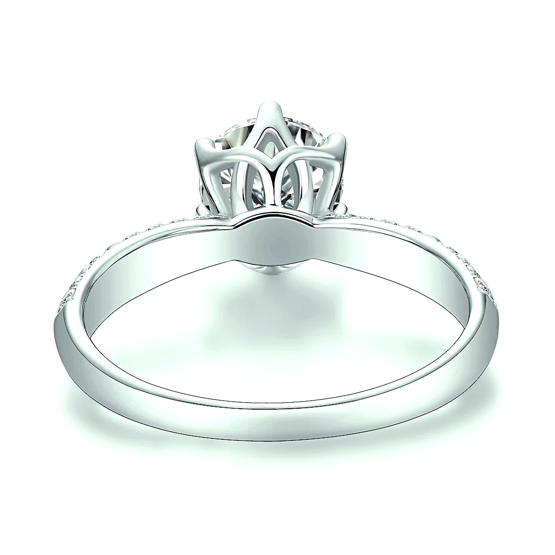 Moissanite Solitaire Ring 925 Sterling Silver 18K Gold