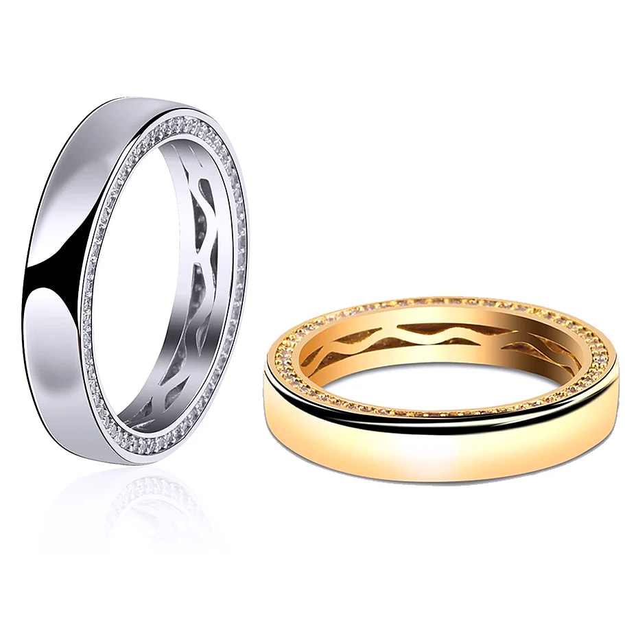 TOPGRILLZ Couple Rings 4mm/6mm 925 Sterling Silver