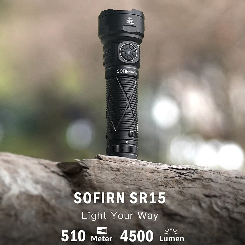 Sofirn SR15 LED Flashlight 4500LM USB-C Rechargeable Power Bank IP68 510m