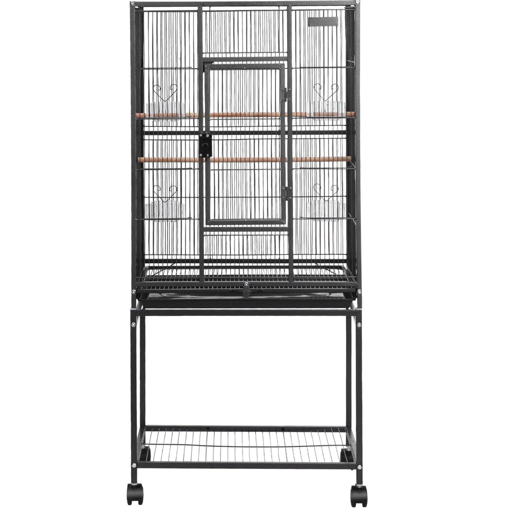 Uimoso Bird Cage with Flat Top, 24.6 x 16.7 x 53.9 inch, Durable Wrought Iron