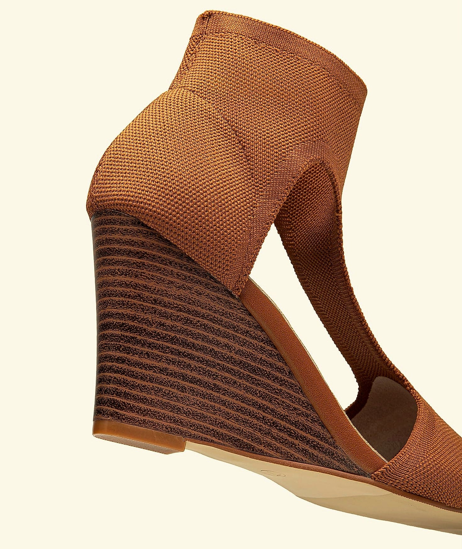 NEWBELLA Women's Knit Wedge Sandal Peep-Toe Slip-On