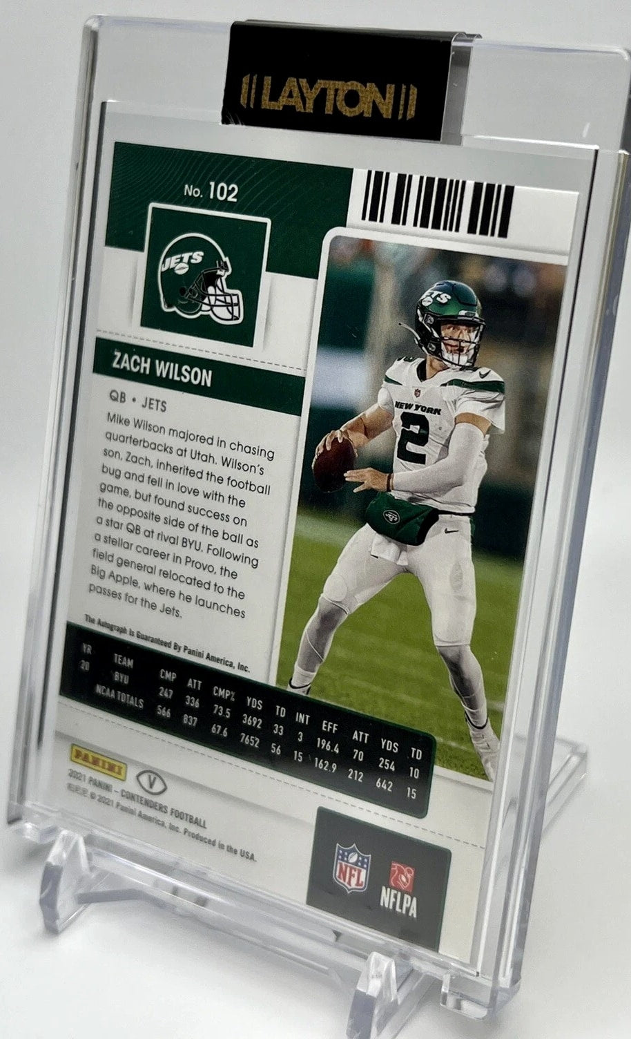 2021 Panini Contenders Rookie Ticket Zach Wilson Auto Red Zone Variation #102