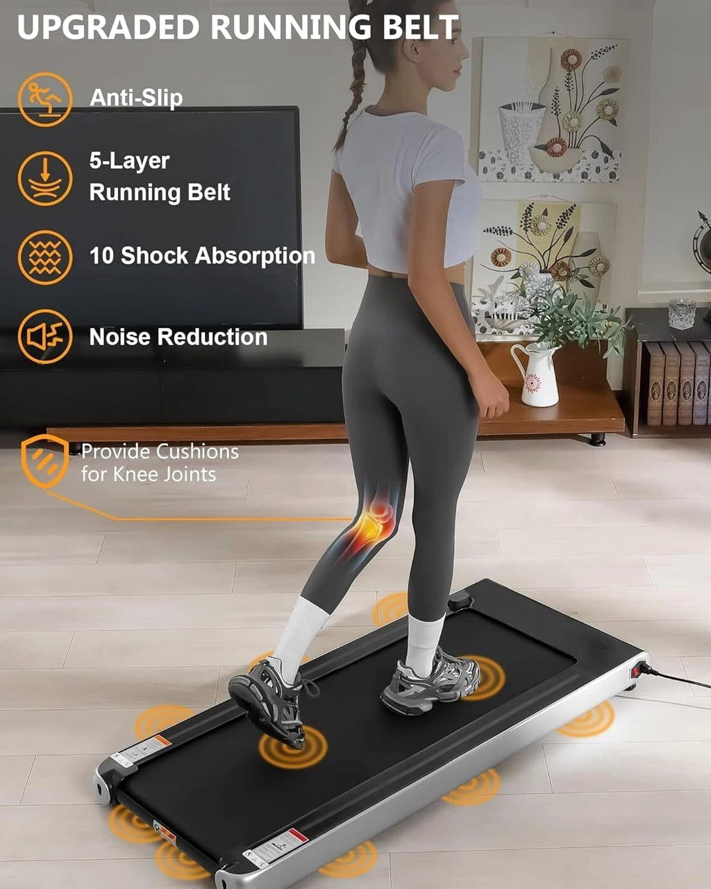 2.25HP Walking Pad Treadmill with Remote, Walking Pad Incline, Home Office