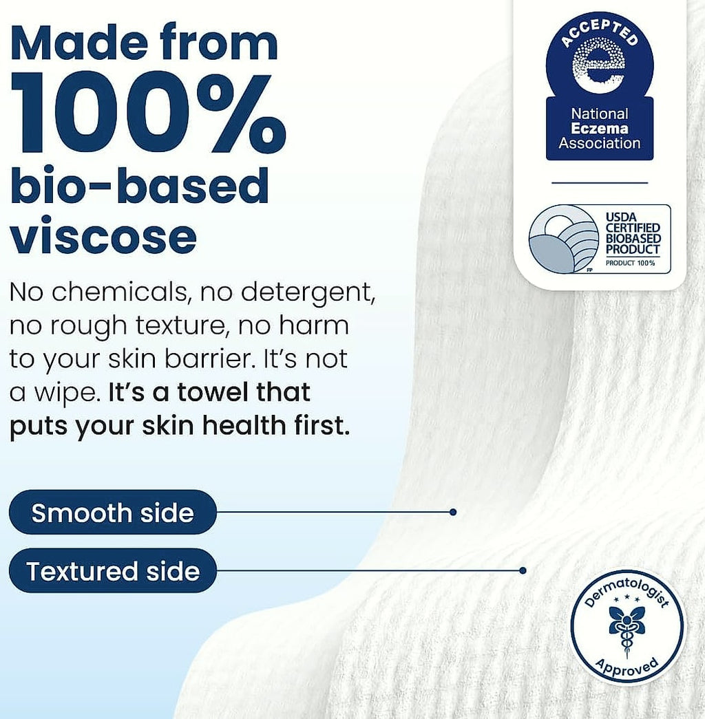 Clean Skin Club Clean Towels XL, 50 Count Disposable Face Wipes