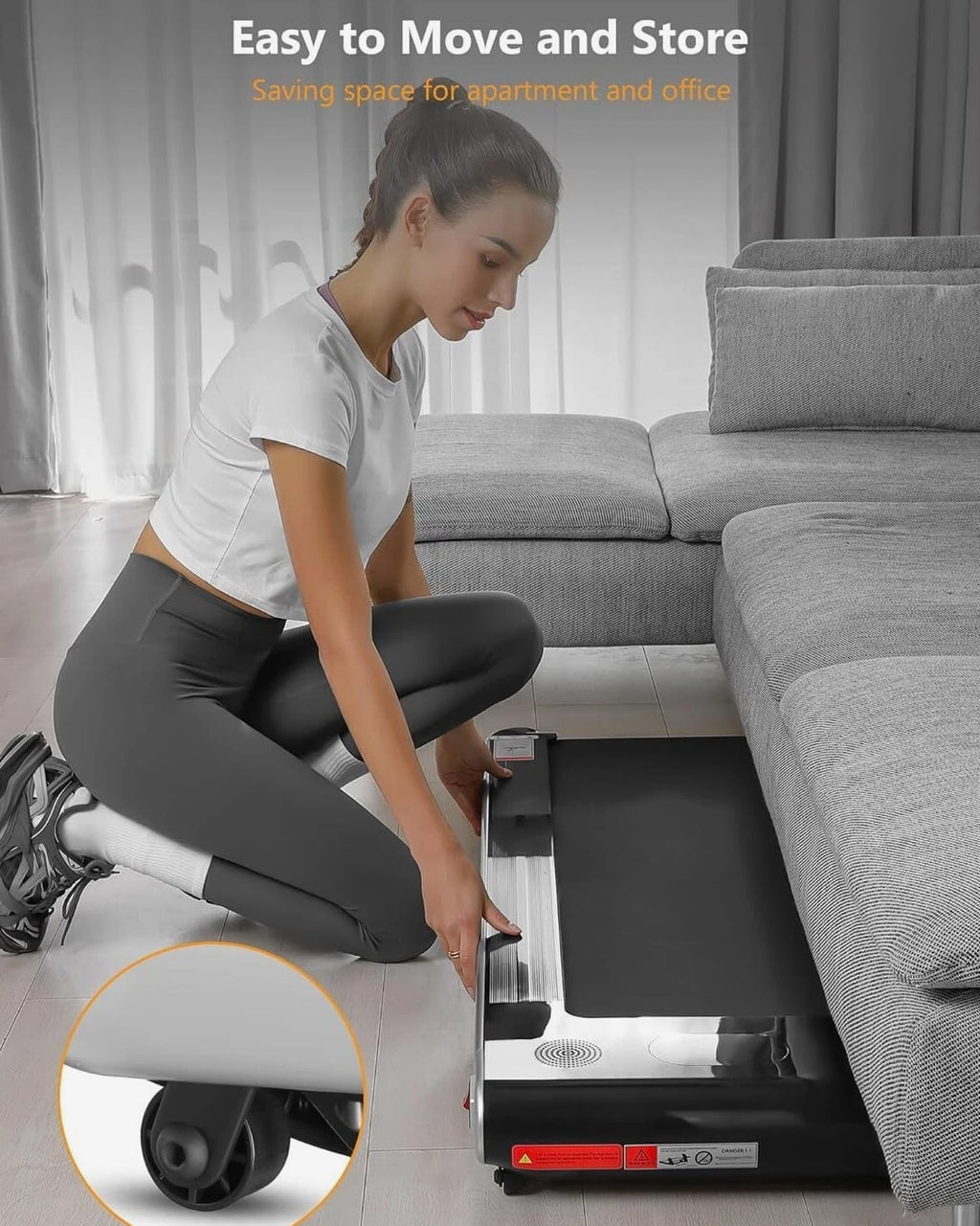 2.25HP Walking Pad Treadmill with Remote, Walking Pad Incline, Home Office