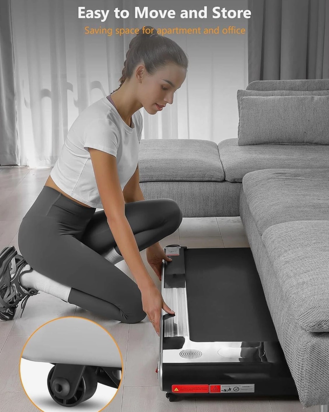 2.25HP Walking Pad Treadmill with Remote, Walking Pad Incline, Home Office