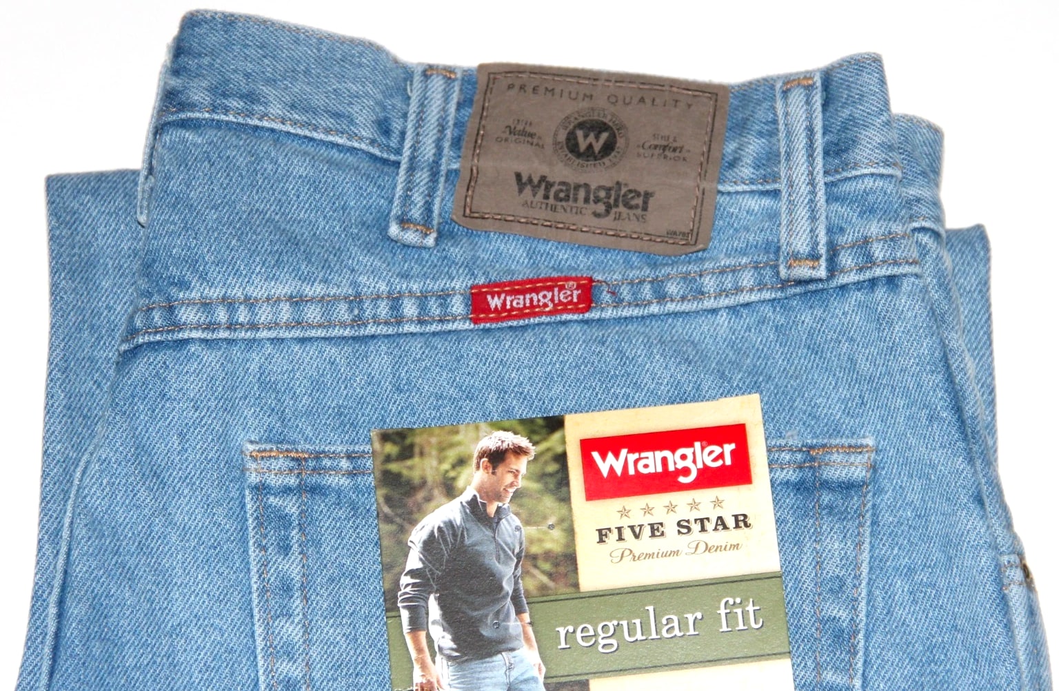 New Wrangler Five Star Regular Fit Jeans Men’s Sizes Five Colors 100% Cotton