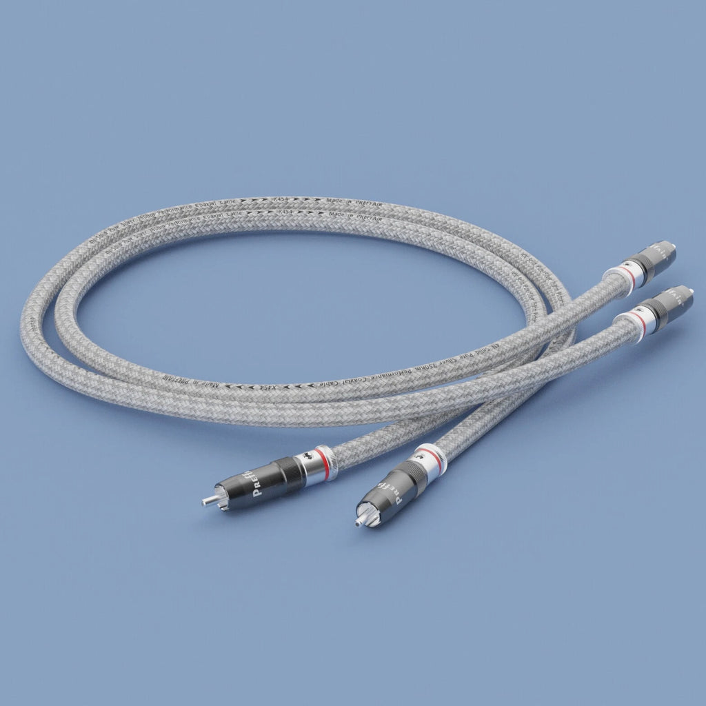 Pair 5N Pure Solid Silver RCA to RCA Cable HiFi Audio Cable Interconnect Line