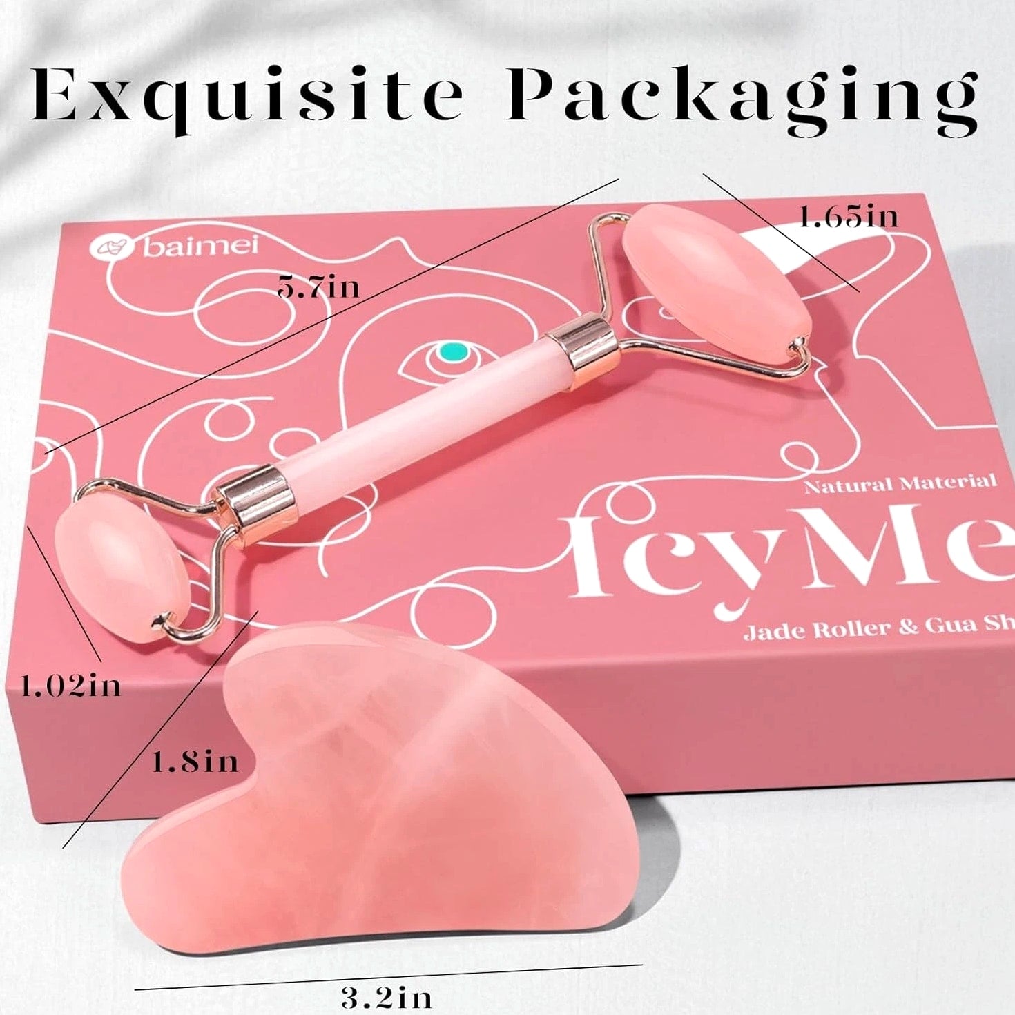 BAIMEI IcyMe Gua Sha & Jade Roller Facial Tools Face Roller Gua Sha Set
