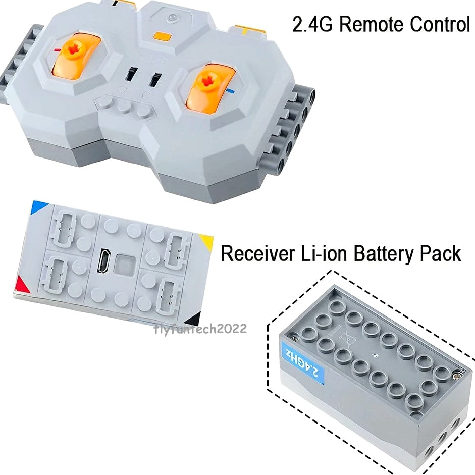 MOC Power Functions Parts 4CH Remote Control Rechargeable Lithium Battery Pack