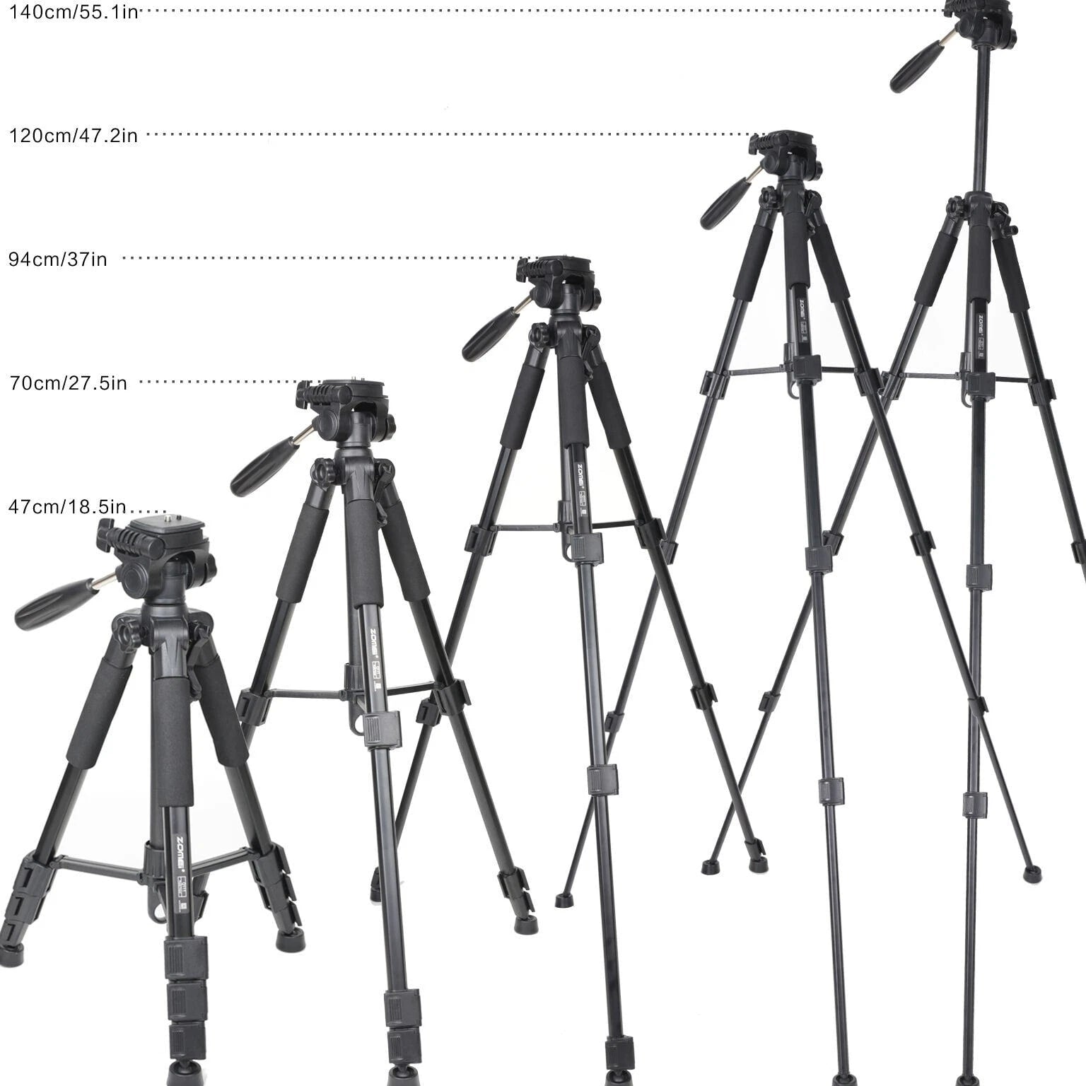 Zomei Q111 55" Heavy Duty Travel Tripod Tabletop Stand for DV DSLR Camera Phone