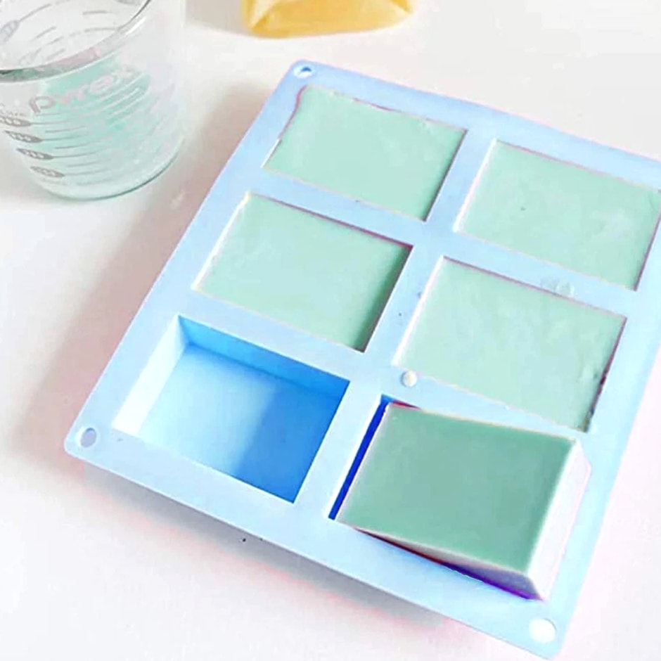 Silicone Soap Molds 3 Pcs, Rectangle Soap Molds for Soap Making, 6 Cavity Mold