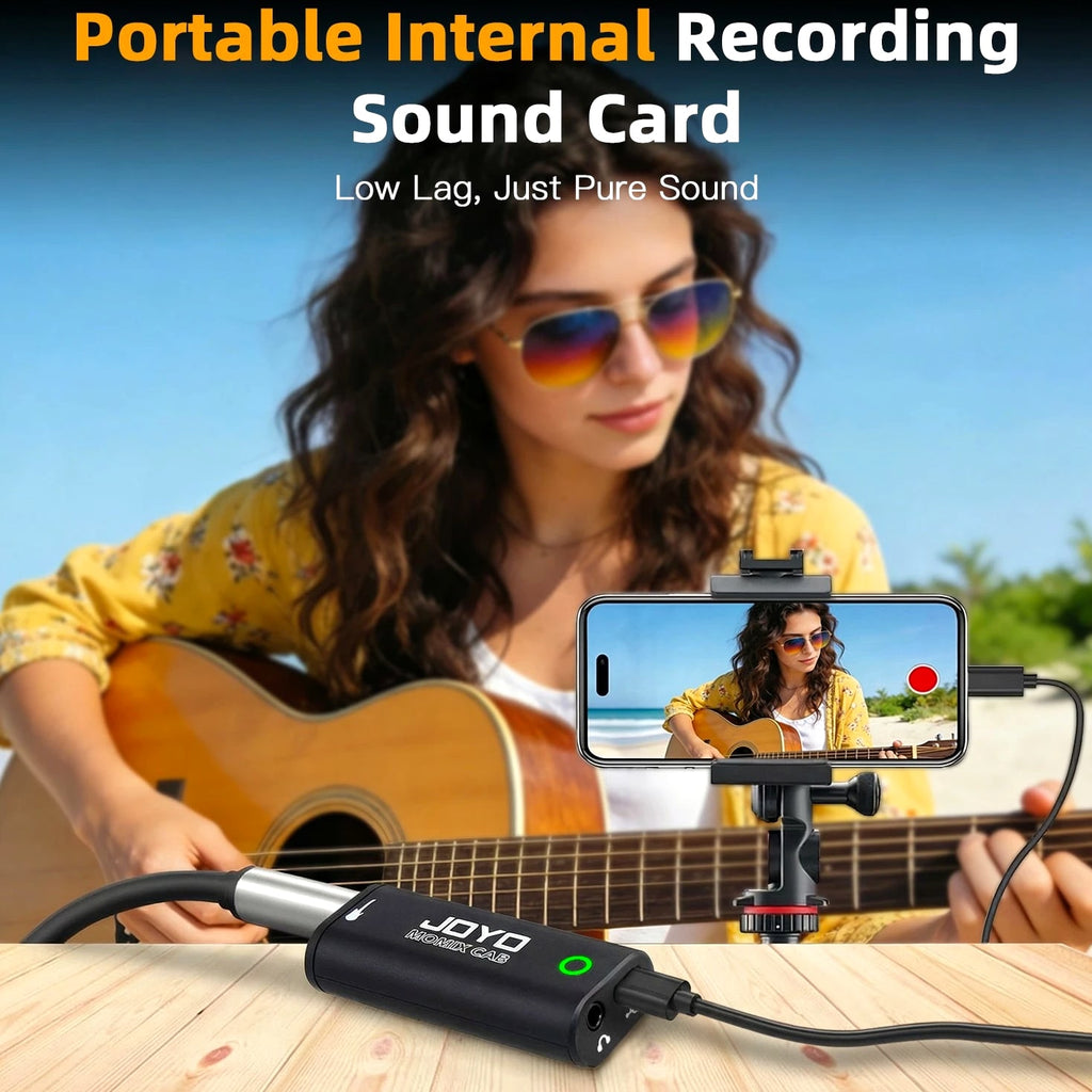JOYO Guitar Audio Interface Pocket Recording Sound Portable for Live Streaming