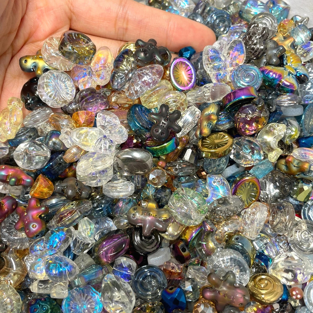 100g Glass beads lot jewelry making mix variety bead supplies Read Description