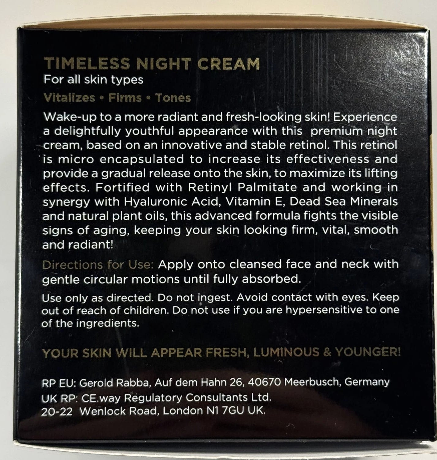 Edom Retinol++ Night Cream 50ml Anti Aging 50+ Hyaluronic Acid Vitamin E