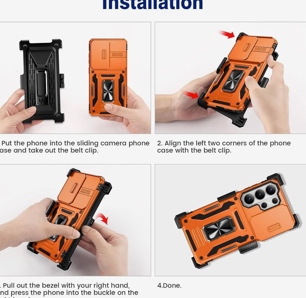 For Samsung Galaxy S26 Ultra Case with Slide Camera Protector & Belt Clip Cover