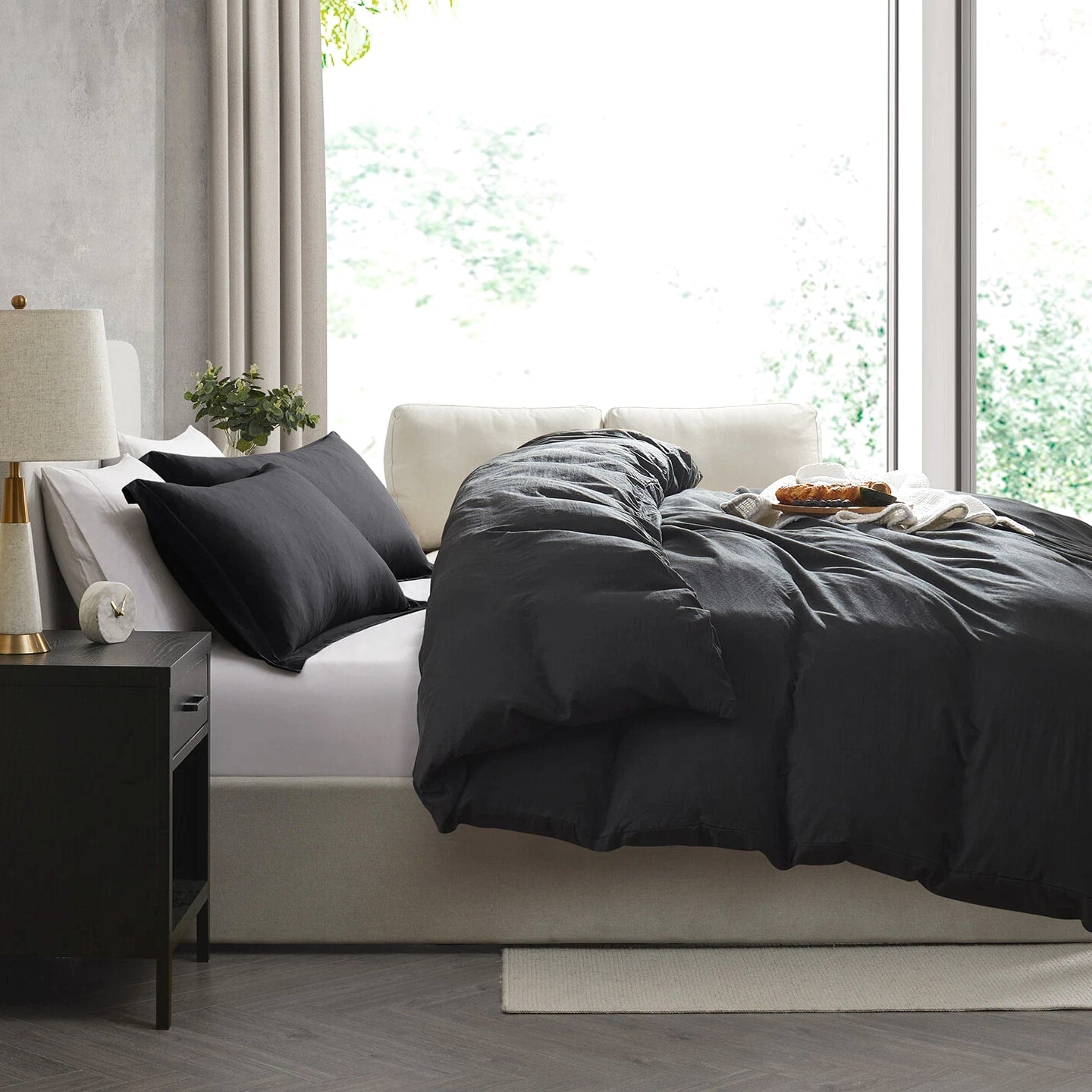 3 Pc Duvet Cover Set, King/Queen Soft Pre-Washed Comforter Cover & Pillow Shams
