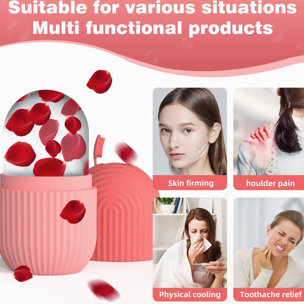 Ice Face Roller Silicone Facial Cooling Tool for Beauty Skin Care Massage Ice Mold