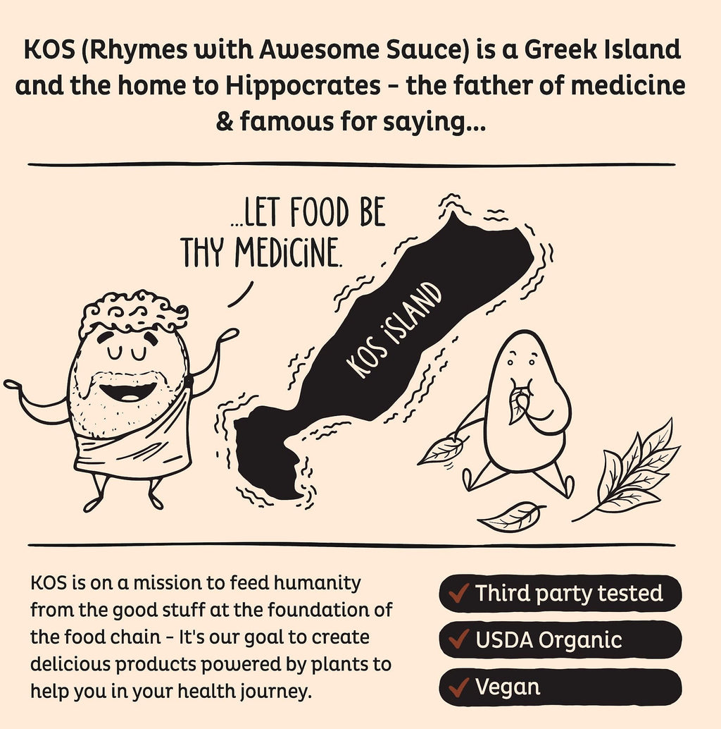 KOS Plant Based Vanilla Protein Powder, Organic Vegan