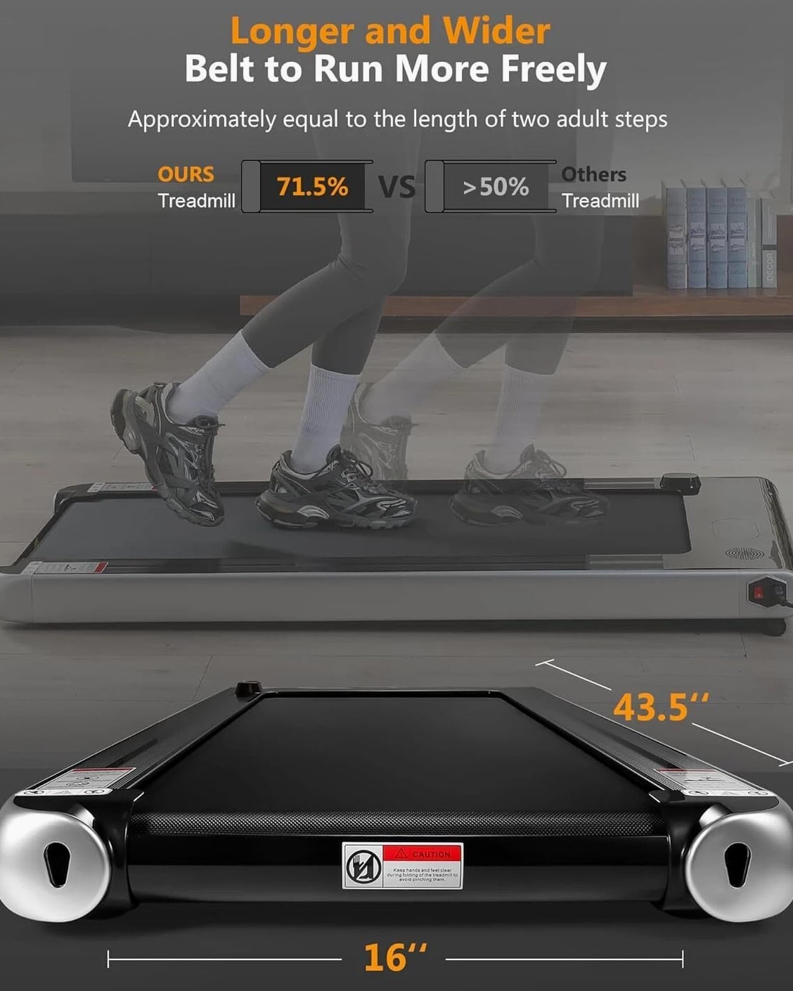 2.25HP Walking Pad Treadmill with Remote, Incline Walking Pad, Home Use