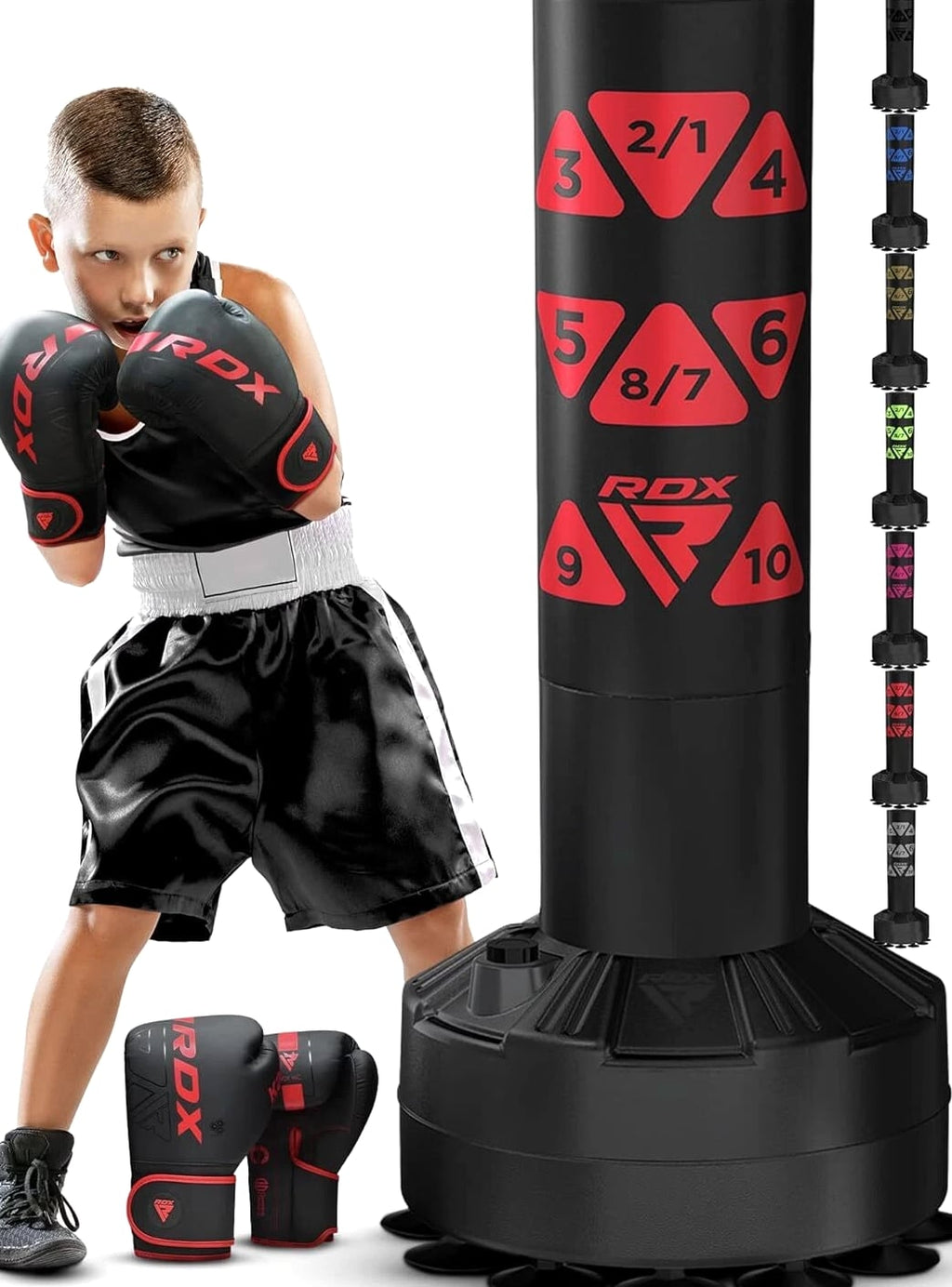 RDX Kids Punching Bag with Gloves, 4FT Heavy Free Standing Junior Punch Bag