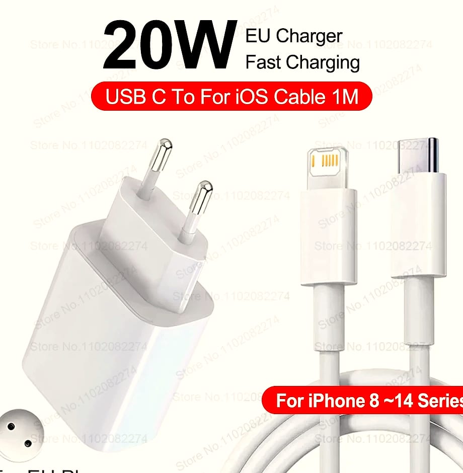 PD 40W Fast Charger with USB-C Cable for iPhone iPad