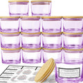 15 Pack 4 oz Glass Candle Jars with Bamboo Lids for Candle Making, Soy Wax