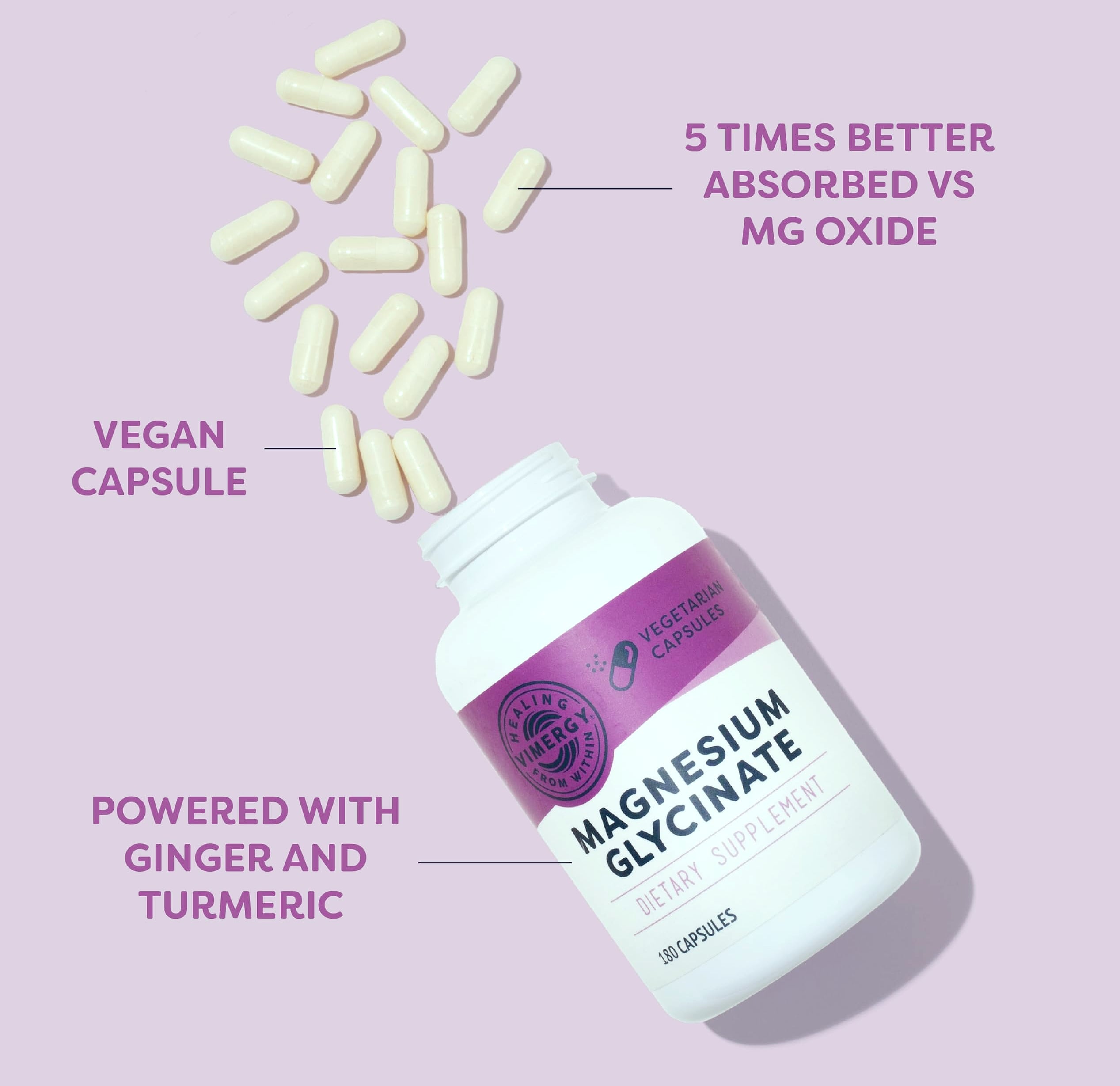 Vimergy Magnesium Glycinate Supplement, 180 Caps