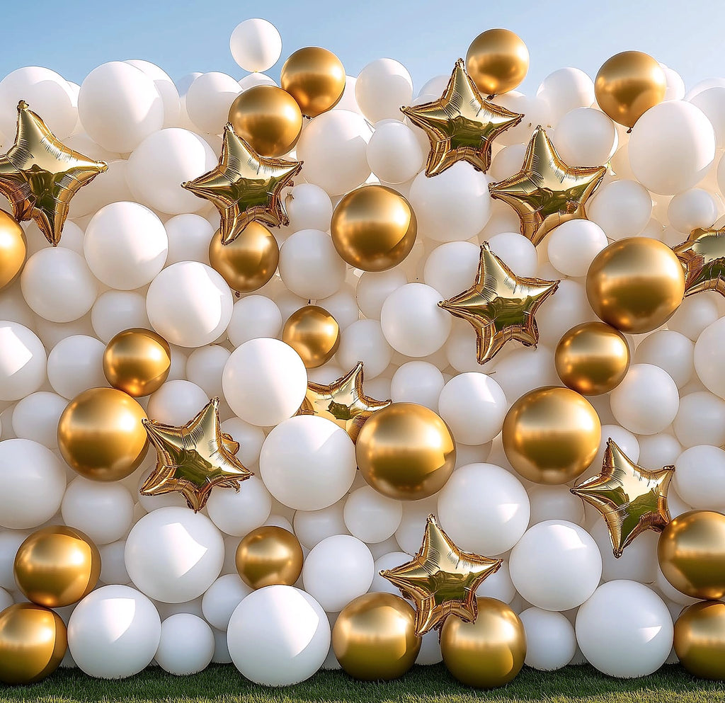 Rubfac White Latex Balloons 129pc Garland Arch Kit